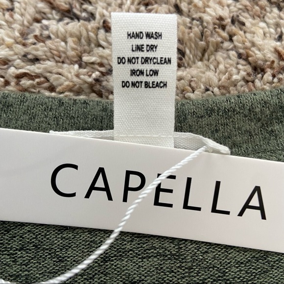 NWT Capella | Olive Soft Brushed Fabric Button Down Round Neck Top, Large - Picture 7 of 8